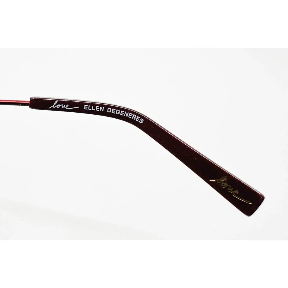 ED Ellen DeGeneres Eyeglasses Womens Burgundy Touro MBURG Polka Dot 54-15-140